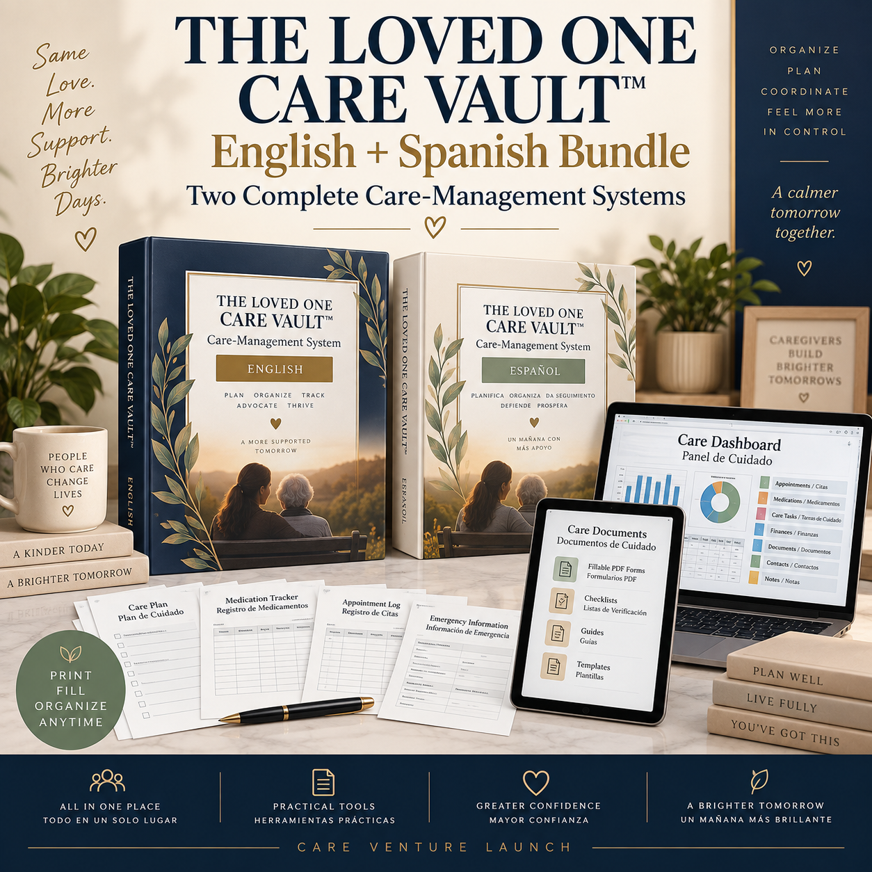 The Loved One Care Vault English and Spanish Bundle