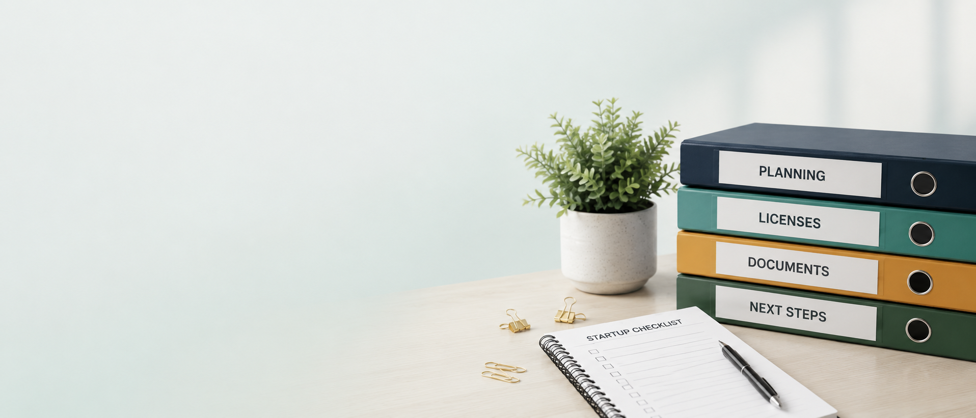 Organized home care agency startup planning binders and checklist
