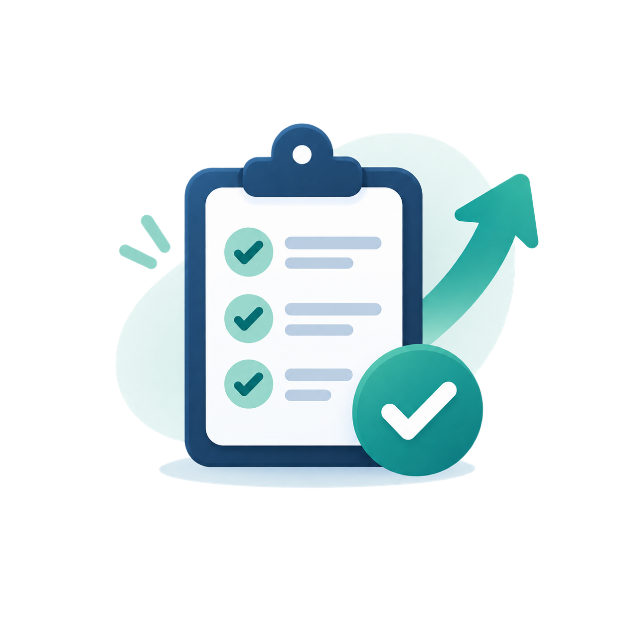 Checklist and taking action icon